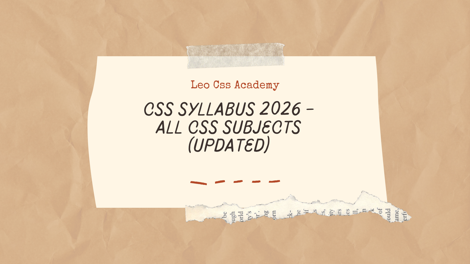 CSS Syllabus 2026 – All CSS Subjects (Updated)