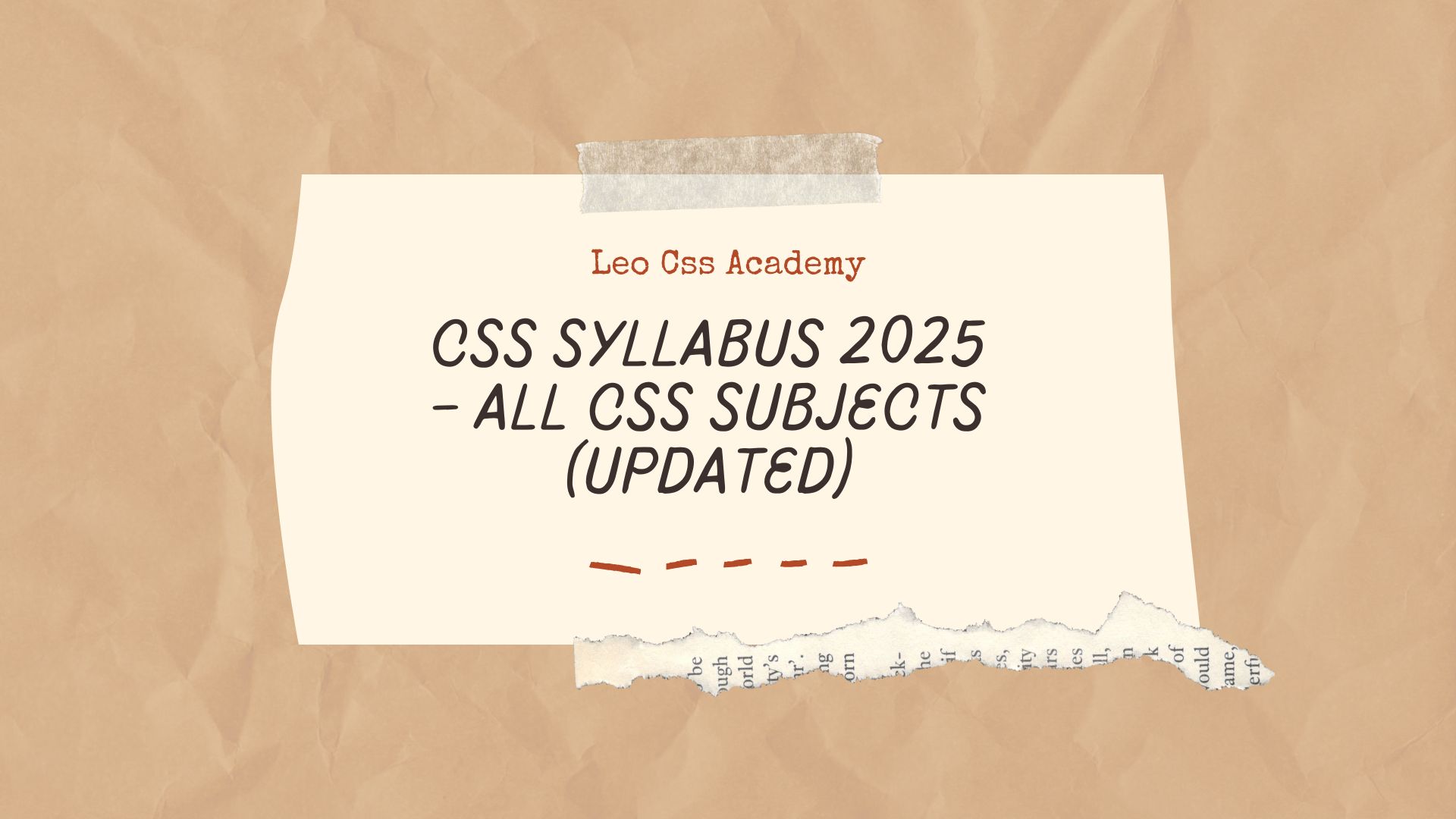 CSS Syllabus 2025