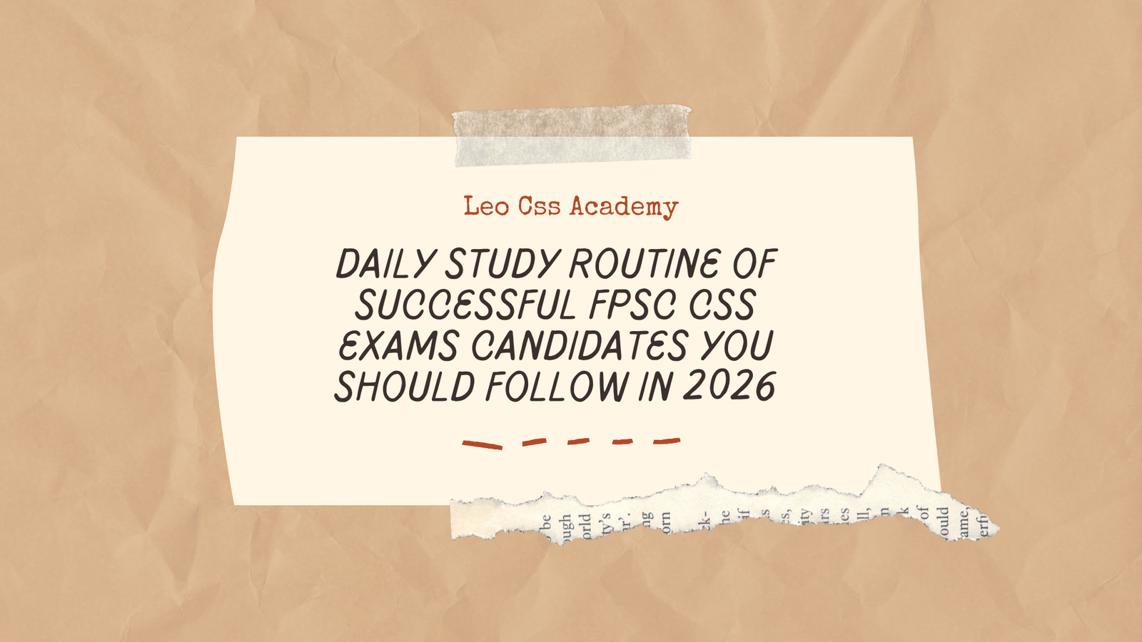 Study Routine of css candidate