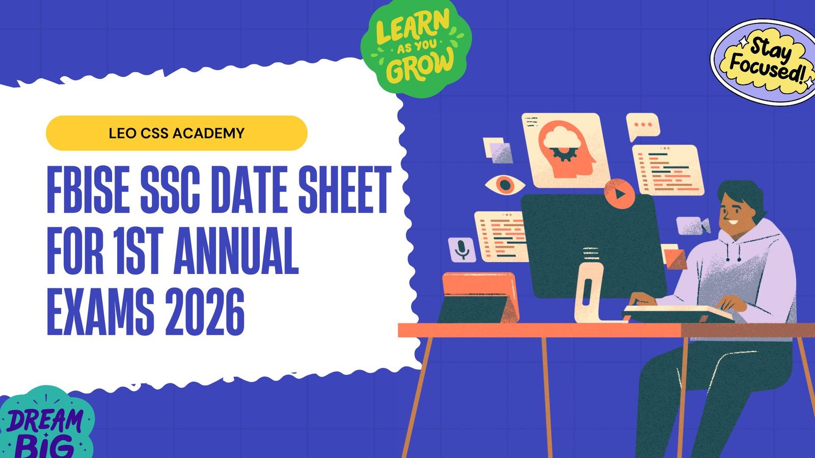 FBISE SSC Date Sheet for 1st Annual