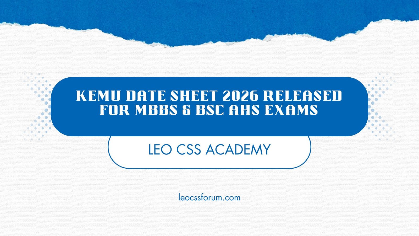 KEMU Date Sheet 2026