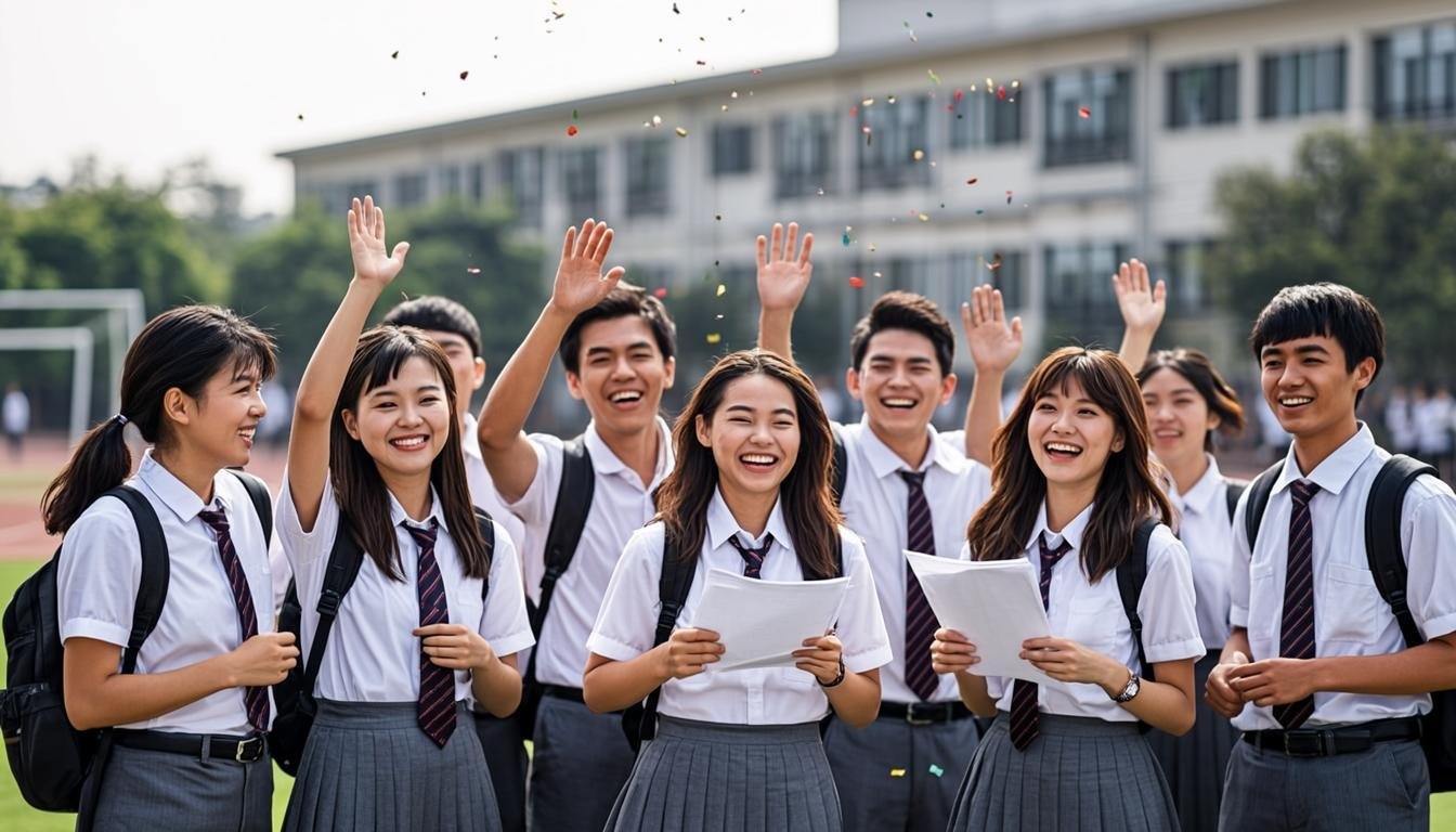 Students celebrating BISE Abbottabad Board HSSC Result 2026