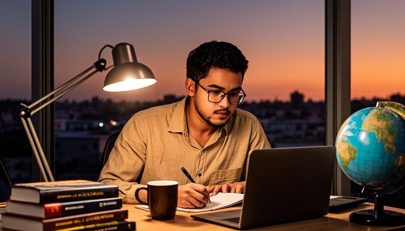 Student preparing for CSS exams with Pakistan affairs materials
