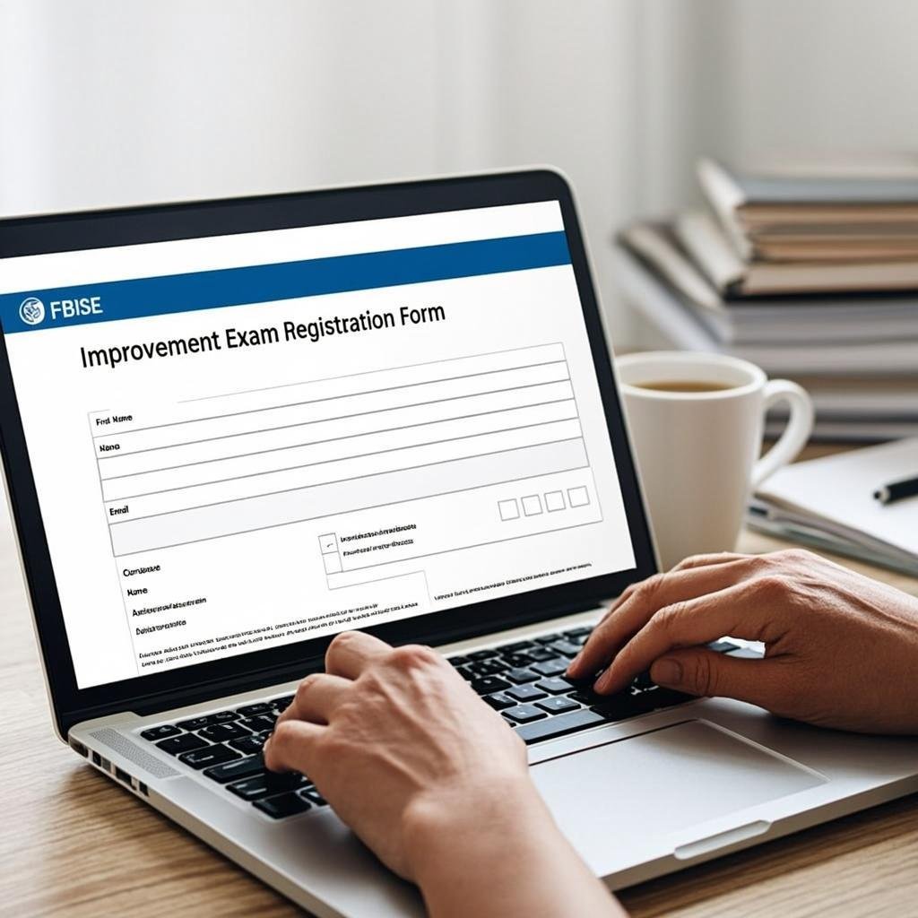 Online registration process for FBISE Federal Board Improvement Exams
