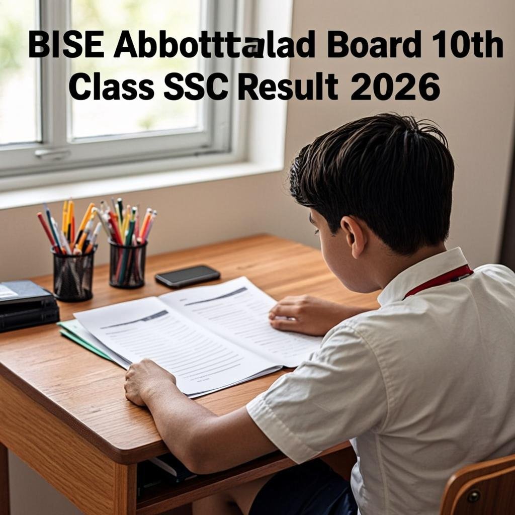 BISE Abbottabad board 10th class SSC result 2026 illustration