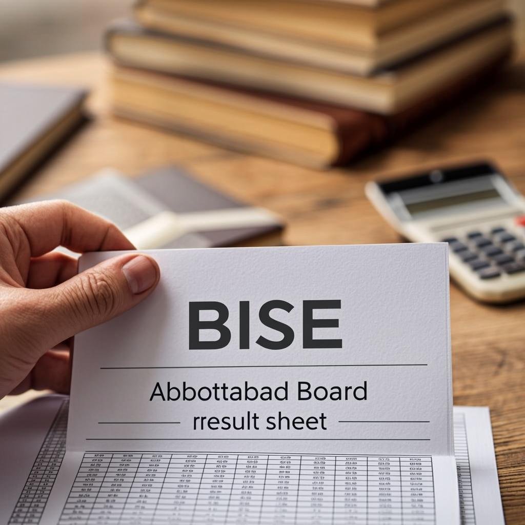 BISE Abbottabad result sheet showing detailed marks