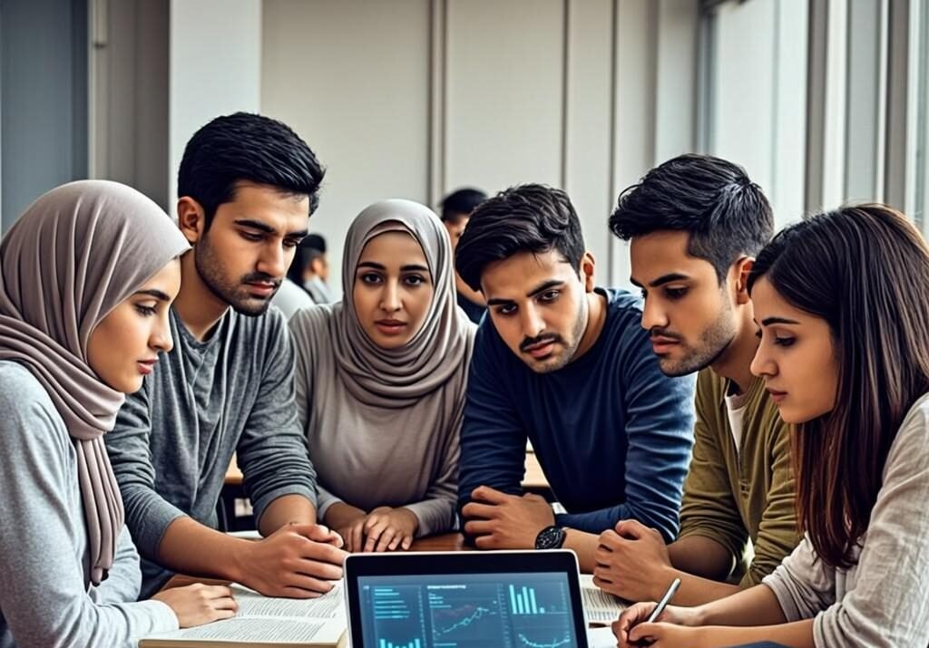 Students studying Islamic political thought for CSS exams