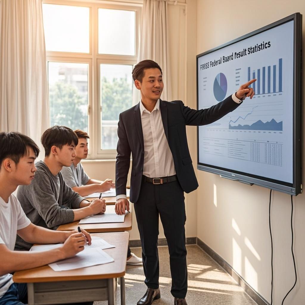 Teacher discussing exam results