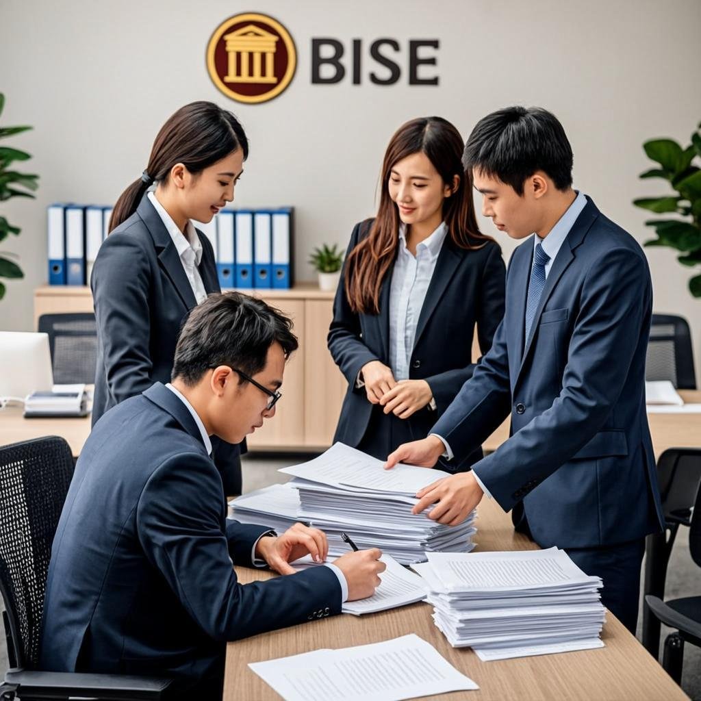 BISE Abbottabad officials organizing examination results