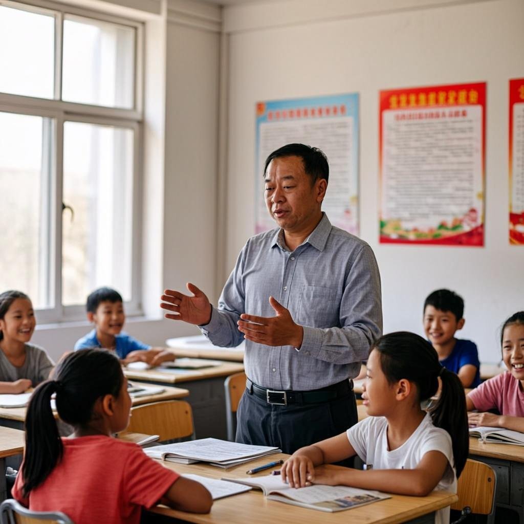 Teacher explaining BISE examination guidelines to students