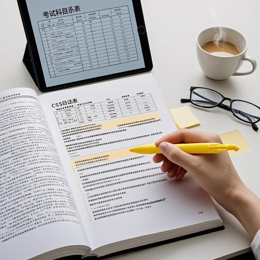 Student analyzing optional subjects for CSS exam preparation