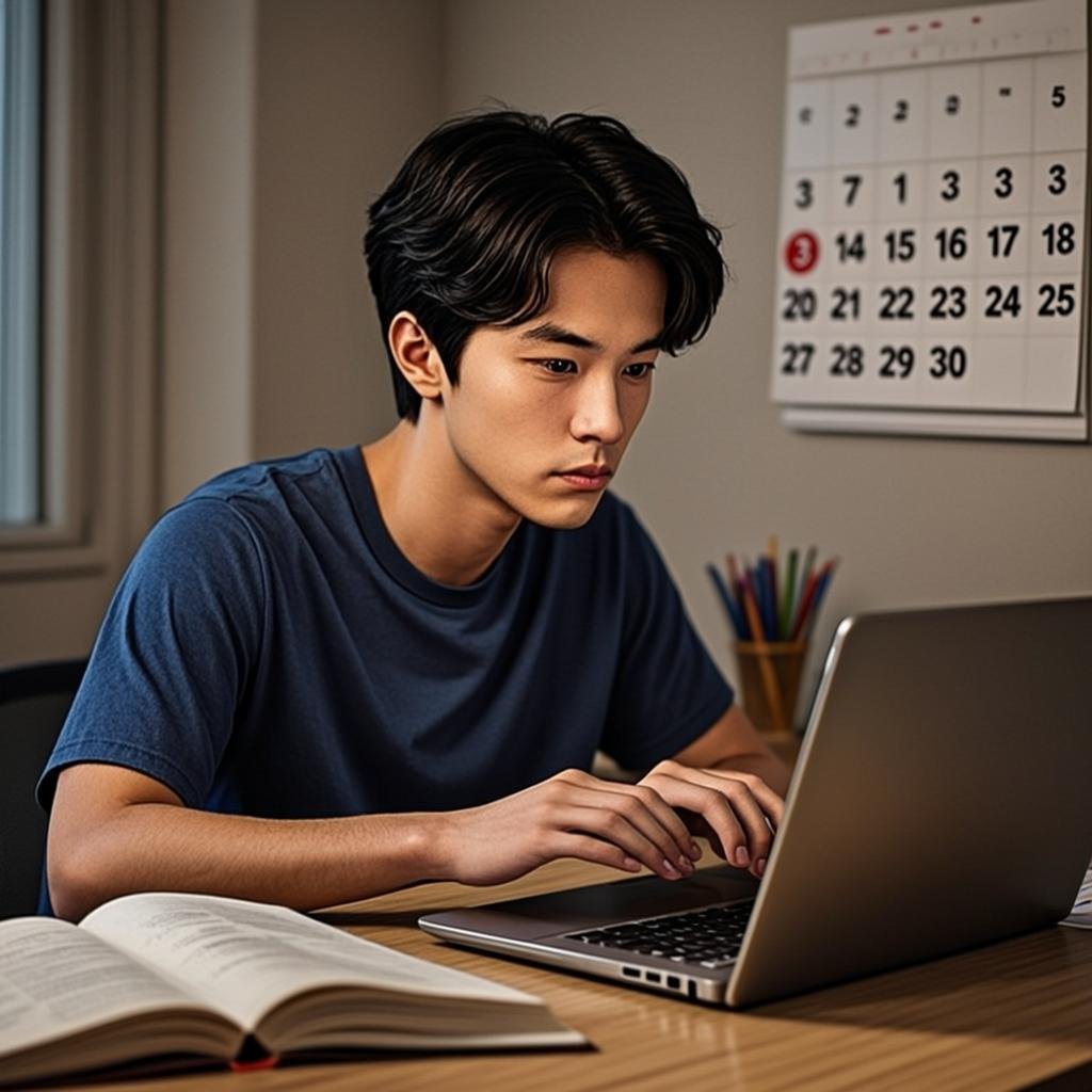Student preparing for academic examinations