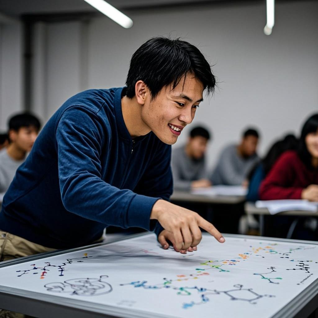 Student using active learning techniques for exam preparation
