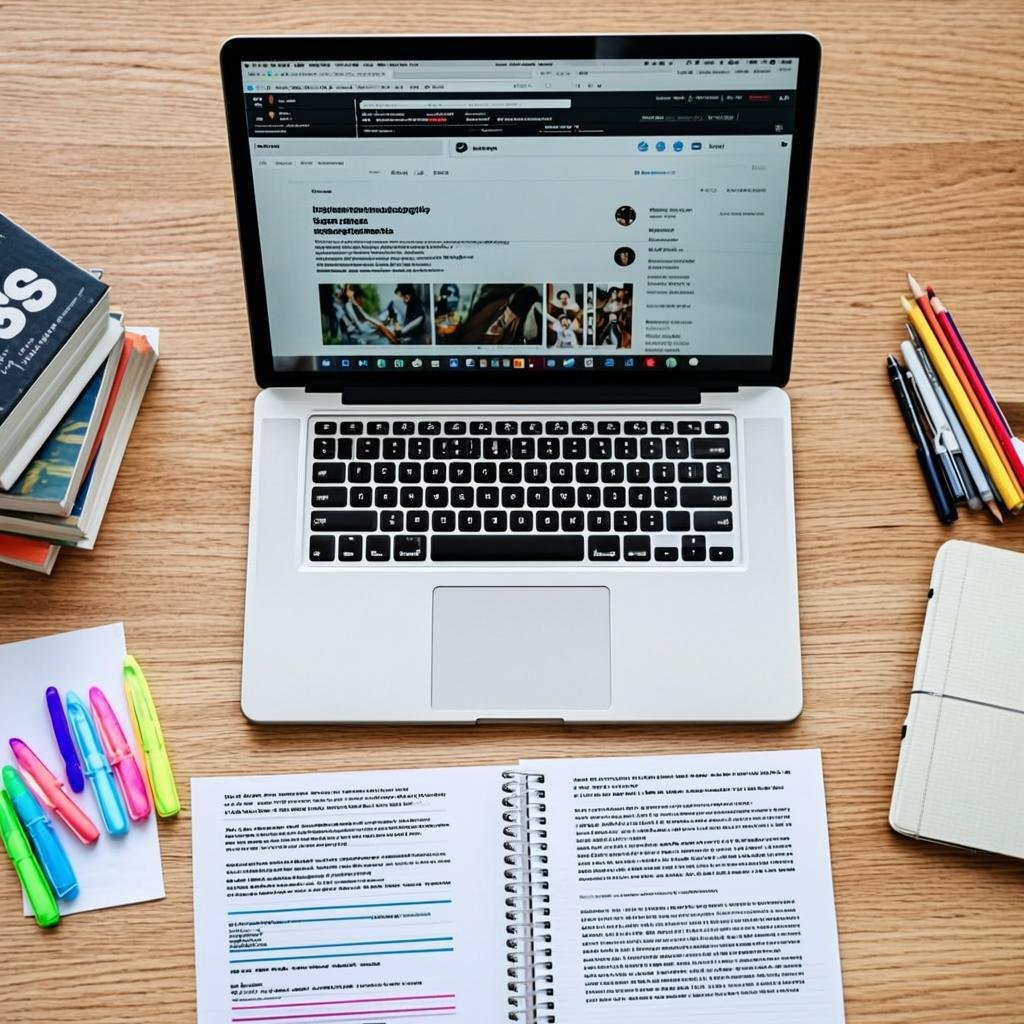 Organized study space for CSS exam preparation