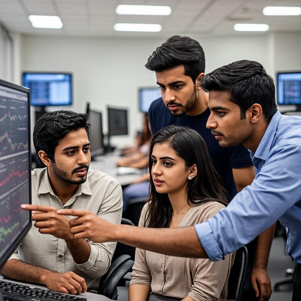Students working together on AI projects in university lab